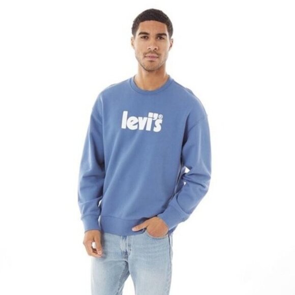 Levi's mens' graphic relaxed sweatshirt in sunset blue size medium - Picture 2 of 11